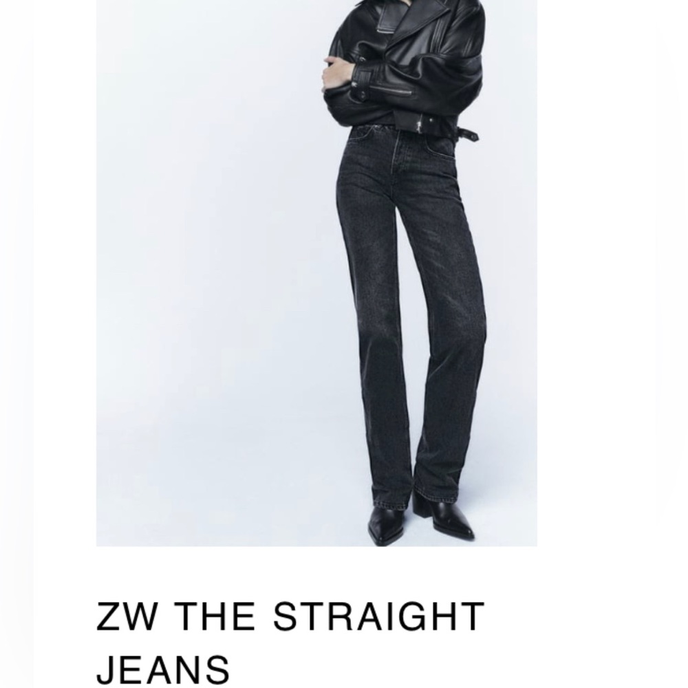 ZW straight leg black zara jeans